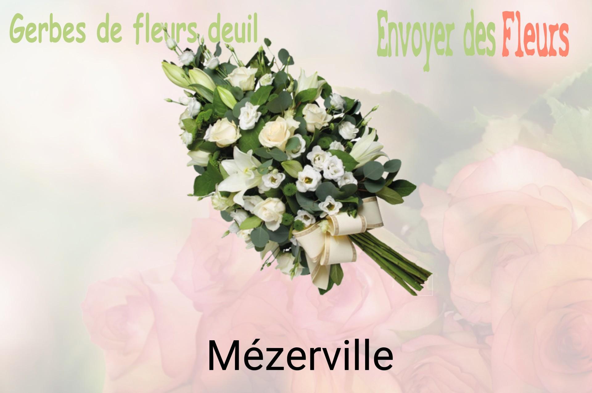 Gerbe de fleurs de deuil livrée à Mézerville